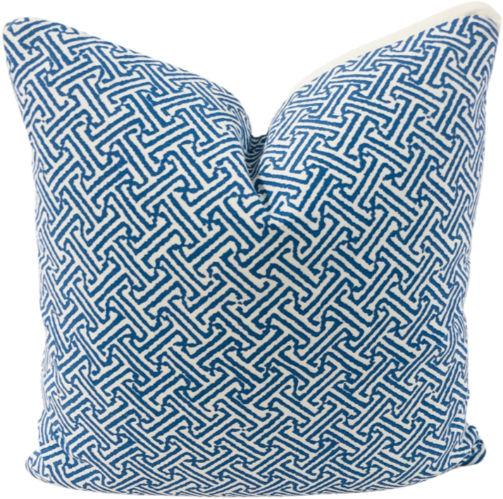 Quadrille Arbre de Matisse Reverse pillow cover in China Blue on Tint 2035-40 // 2024 Designer pillow // High end pillow