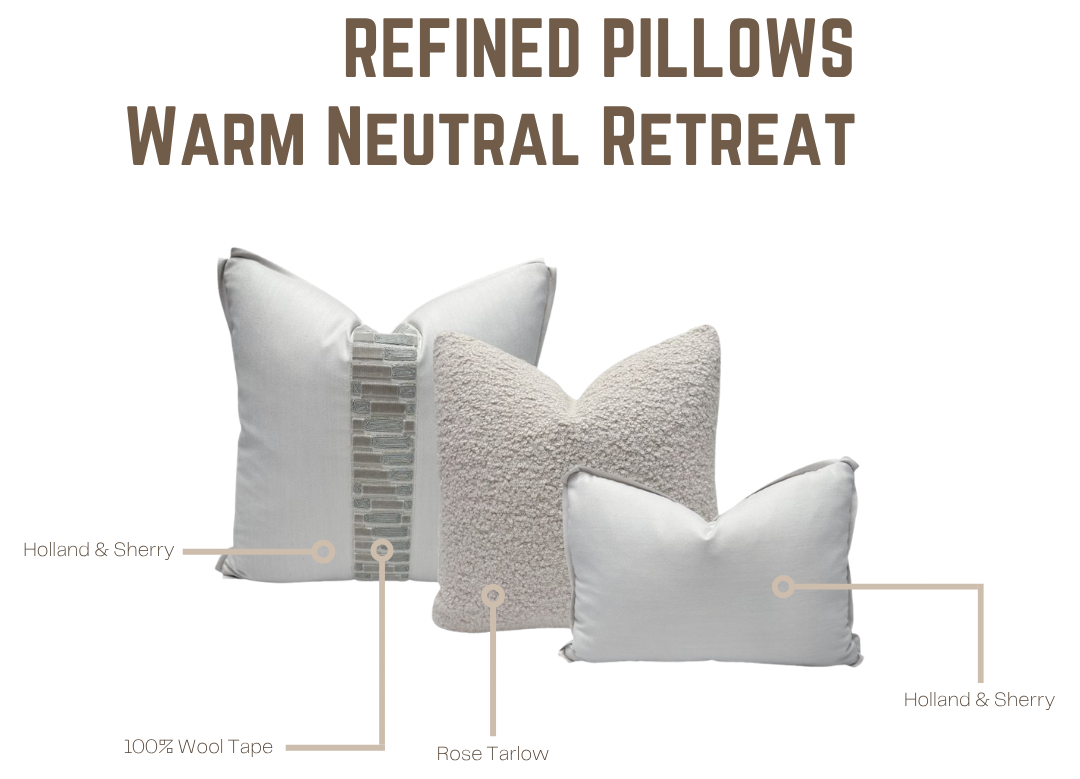 Warm Neutral Retreat – Set of 3 Designer Pillow Covers