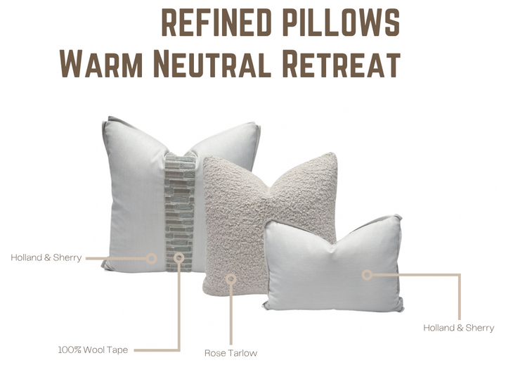 Warm Neutral Retreat – Set of 3 Designer Pillow Covers