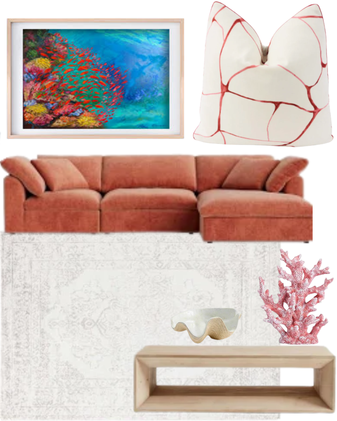 Schumacher - Filigree in Coral