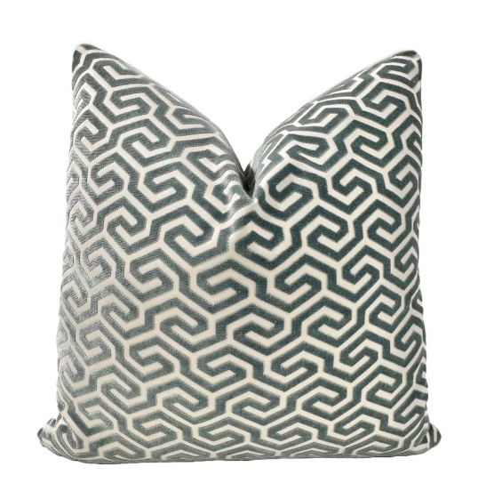 Schumacher - Ming Fret Velvet in Mineral