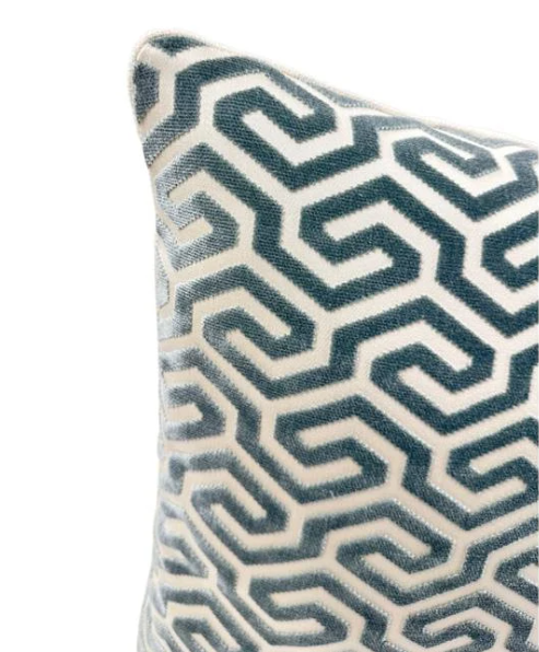 Schumacher - Ming Fret Velvet in Mineral