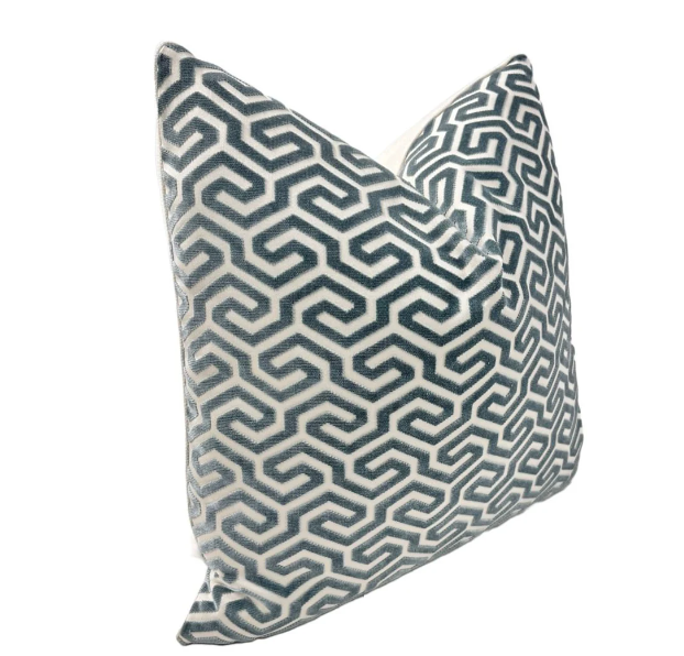 Schumacher - Ming Fret Velvet in Mineral