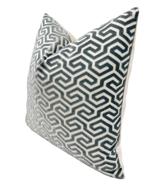 Schumacher - Ming Fret Velvet in Mineral