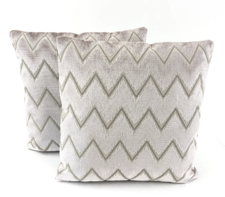 Schumacher - Chevron Velvet in Blush