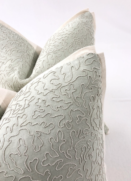 Schumacher - Vermicelli Embroidery in Ming