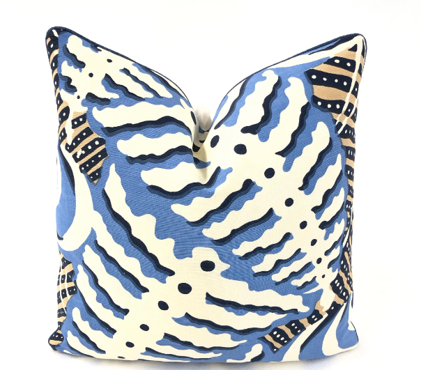 Quadrille - Ferns in Blue Beige on Tint