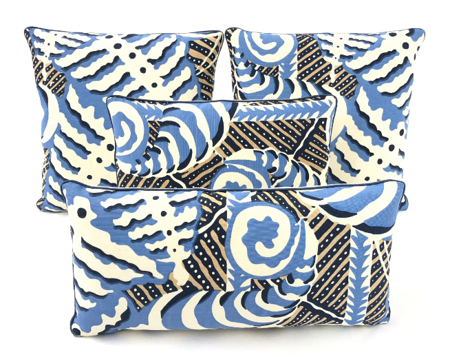 Quadrille - Ferns in Blue Beige on Tint