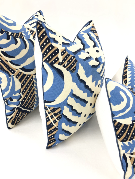 Quadrille - Ferns in Blue Beige on Tint