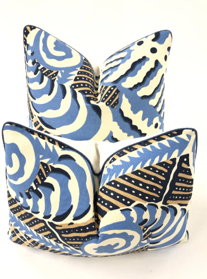 Quadrille - Ferns in Blue Beige on Tint