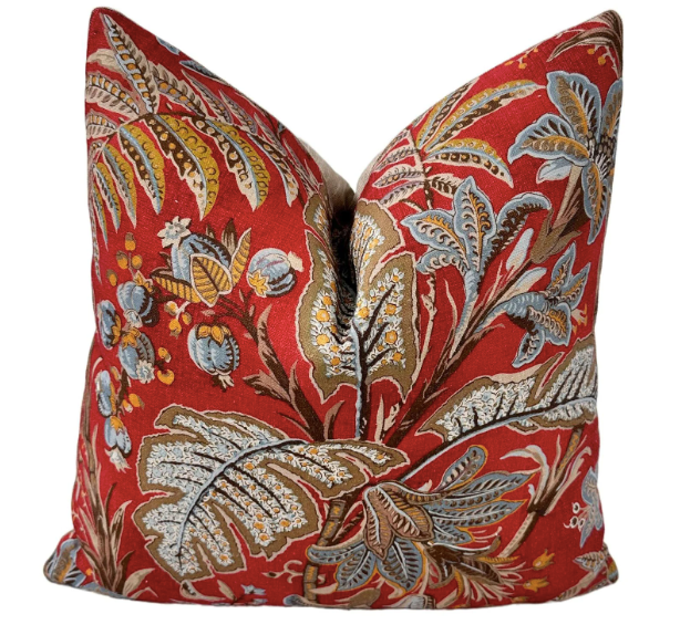 Colefax & Fowler - Paisley Leaf in Red