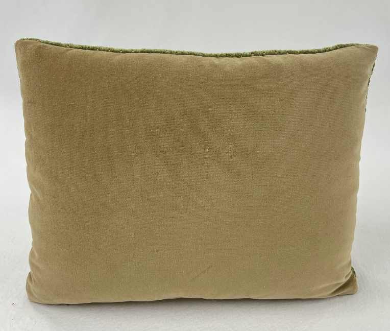 Luxurious Vintage Velvet in Green and Yellow Details, Decorative High End Pillow Covers