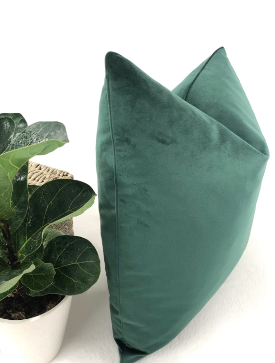 Green Plush Velvet - Pillow Cover Decorative High End Pillow Covers