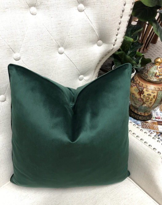 Green Plush Velvet - Pillow Cover Decorative High End Pillow Covers