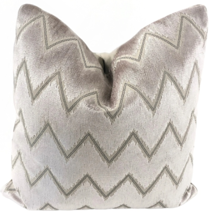 Schumacher - Chevron Velvet in Blush