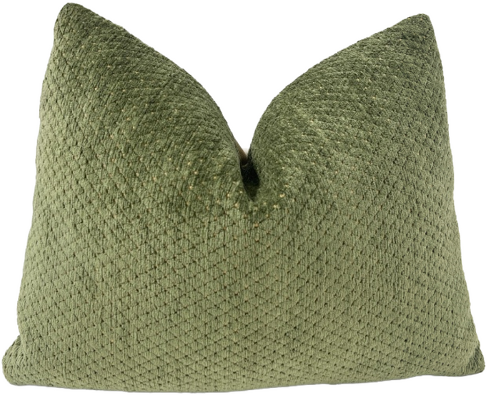 Luxurious Vintage Velvet in Green and Yellow Details, Decorative High End Pillow Covers