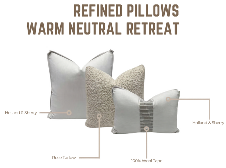 Warm Neutral Retreat – Set of 3 Designer Pillow Covers