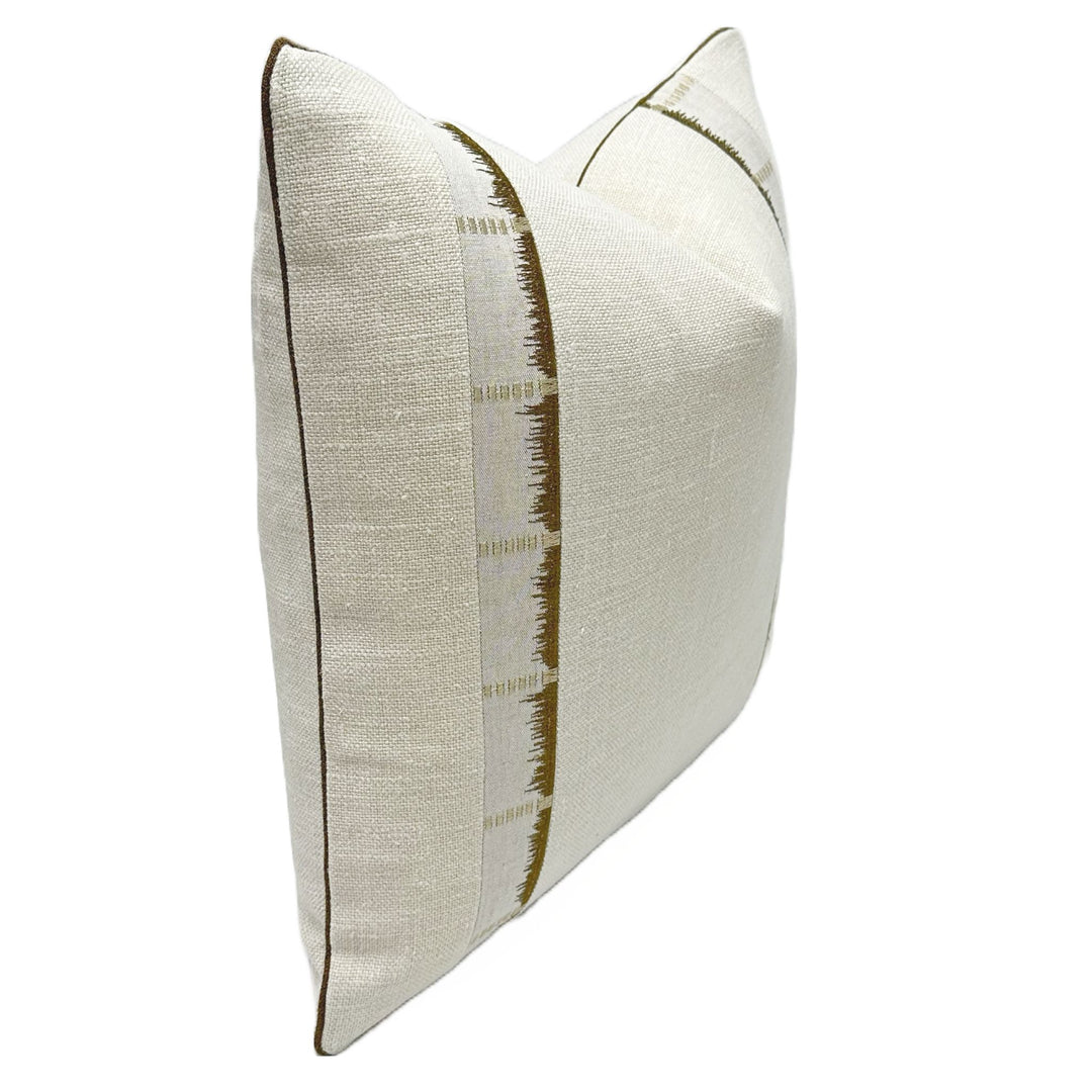 Chambray Linen in Light Grey with Thibaut Sri Lanka in Beige/Brown Tape