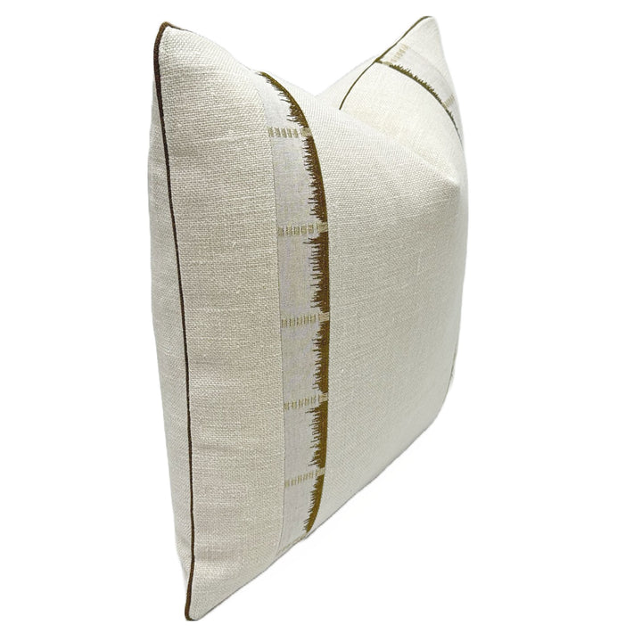 Chambray Linen in Light Grey with Thibaut Sri Lanka in Beige/Brown Tape