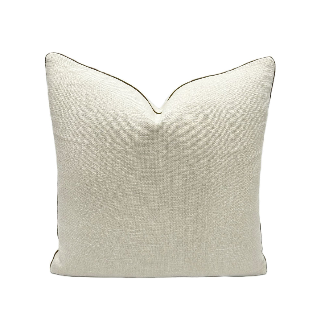 Chambray Linen in Light Grey with Thibaut Sri Lanka in Beige/Brown Tape