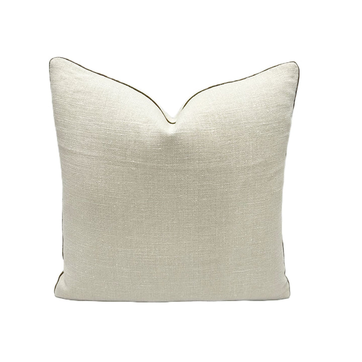 Chambray Linen in Light Grey with Thibaut Sri Lanka in Beige/Brown Tape
