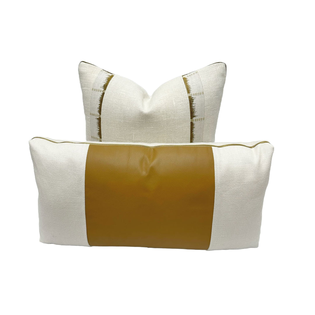 Chambray Linen in Light Grey with Thibaut Sri Lanka in Beige/Brown Tape