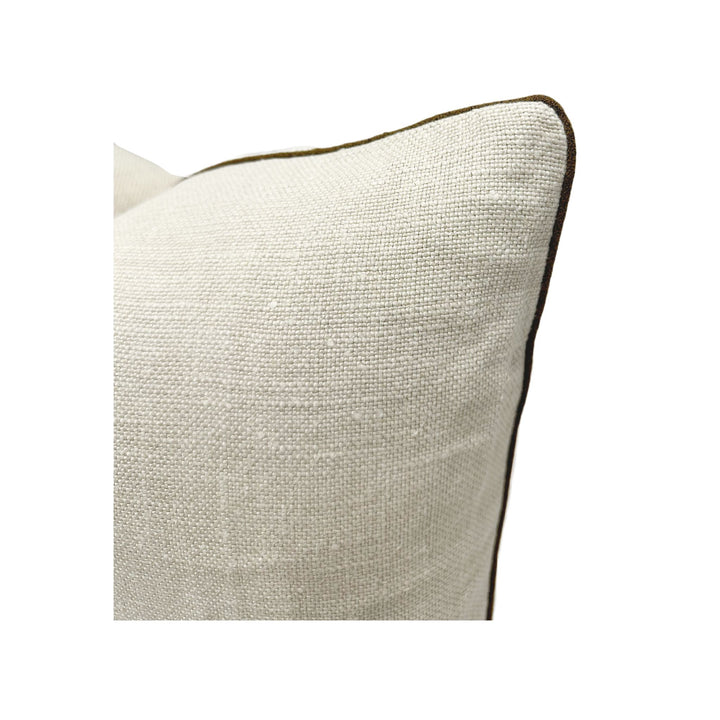 Chambray Linen in Light Grey with Thibaut Sri Lanka in Beige/Brown Tape