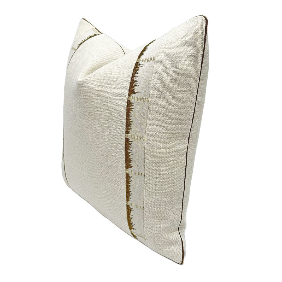 Chambray Linen in Light Grey with Thibaut Sri Lanka in Beige/Brown Tape