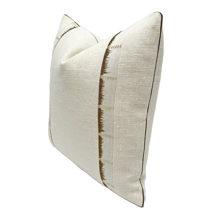Chambray Linen in Light Grey with Thibaut Sri Lanka in Beige/Brown Tape