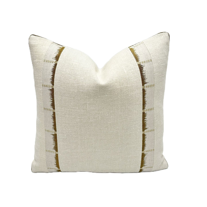 Chambray Linen in Light Grey with Thibaut Sri Lanka in Beige/Brown Tape