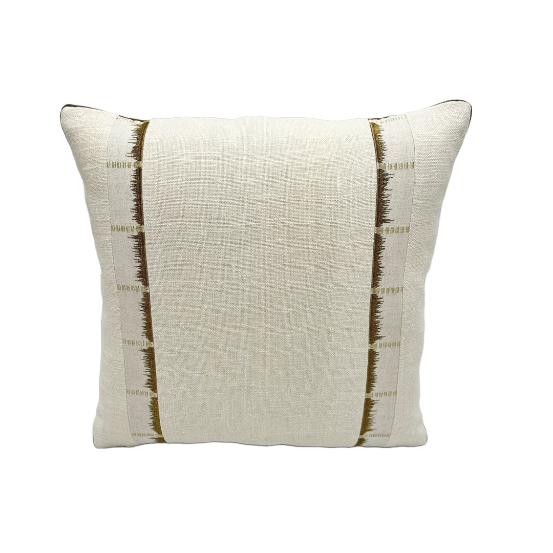 Chambray Linen in Light Grey with Thibaut Sri Lanka in Beige/Brown Tape
