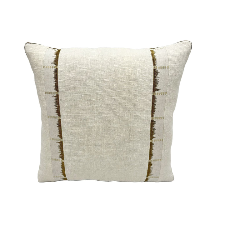 Chambray Linen in Light Grey with Thibaut Sri Lanka in Beige/Brown Tape