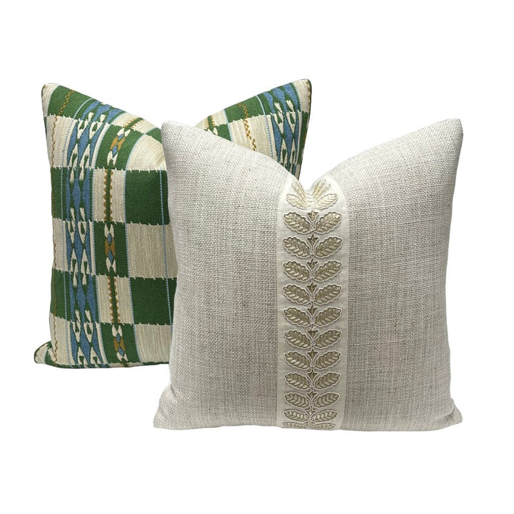 Pierre Frey - Shangai in Nacre with Tape Trim Colefax & Fowler - Landsdowne Stern Braid in Beige