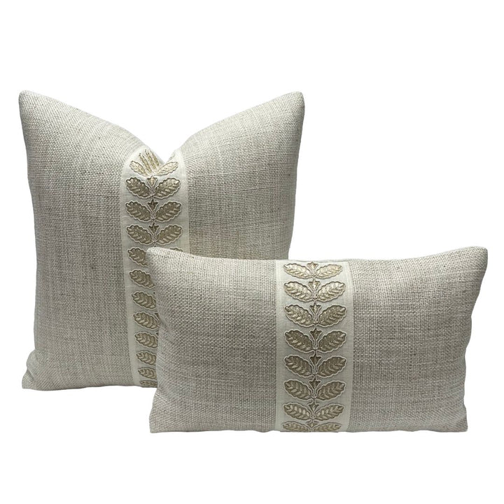Pierre Frey - Shangai in Nacre with Tape Trim Colefax & Fowler - Landsdowne Stern Braid in Beige