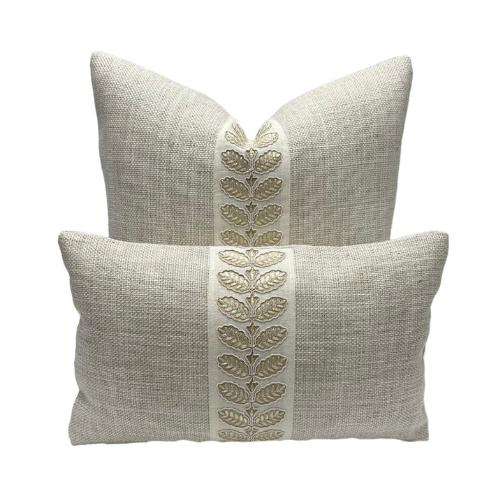 Pierre Frey - Shangai in Nacre with Tape Trim Colefax & Fowler - Landsdowne Stern Braid in Beige