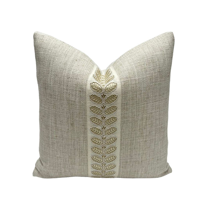 Pierre Frey - Shangai in Nacre with Tape Trim Colefax & Fowler - Landsdowne Stern Braid in Beige