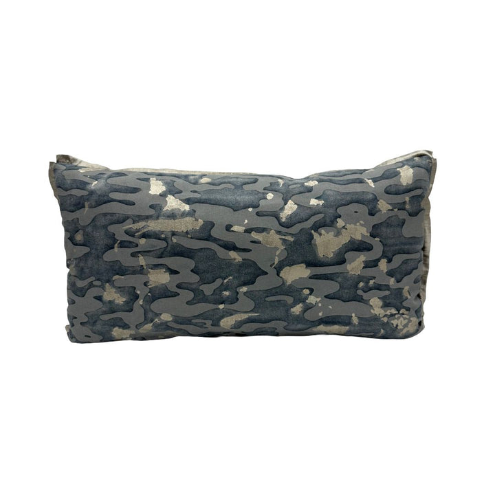 Fortuny - Camo Isole in Faded Blue & Silvery Gold Texture