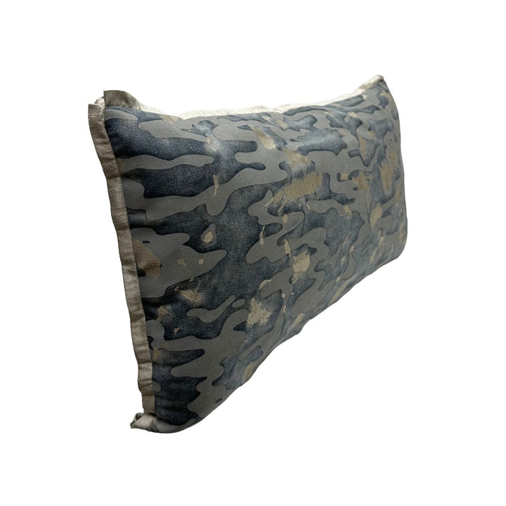 Fortuny - Camo Isole in Faded Blue & Silvery Gold Texture