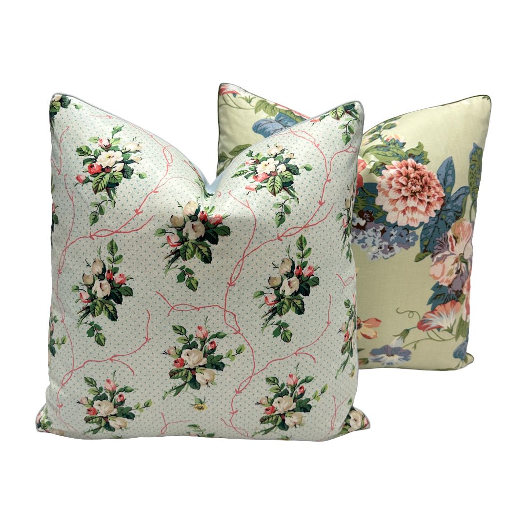 Schumacher - Vintage Floral in Aqua