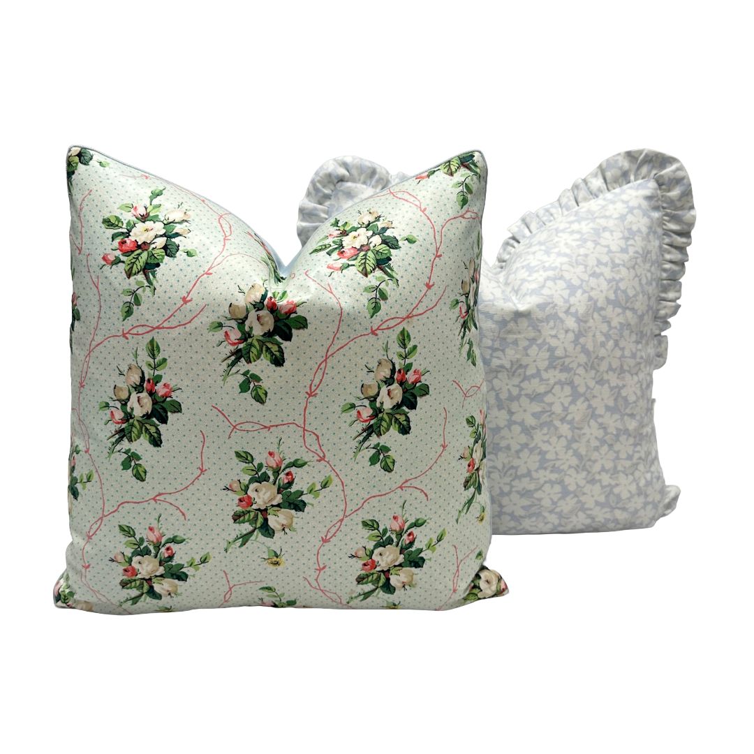 Schumacher - Vintage Floral in Aqua