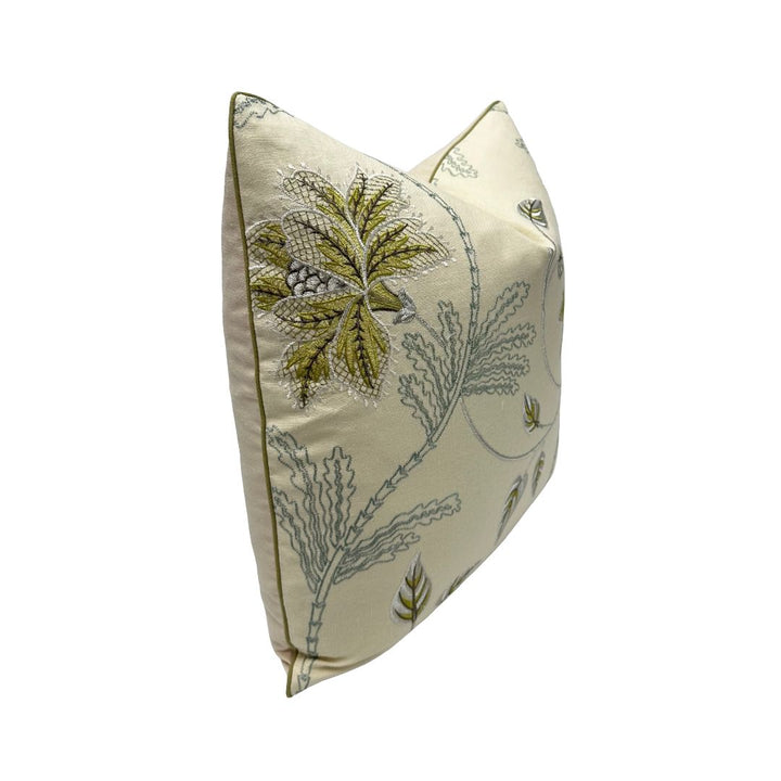 Colefax & Fowler - Elina Linen Embroidery in Leaf
