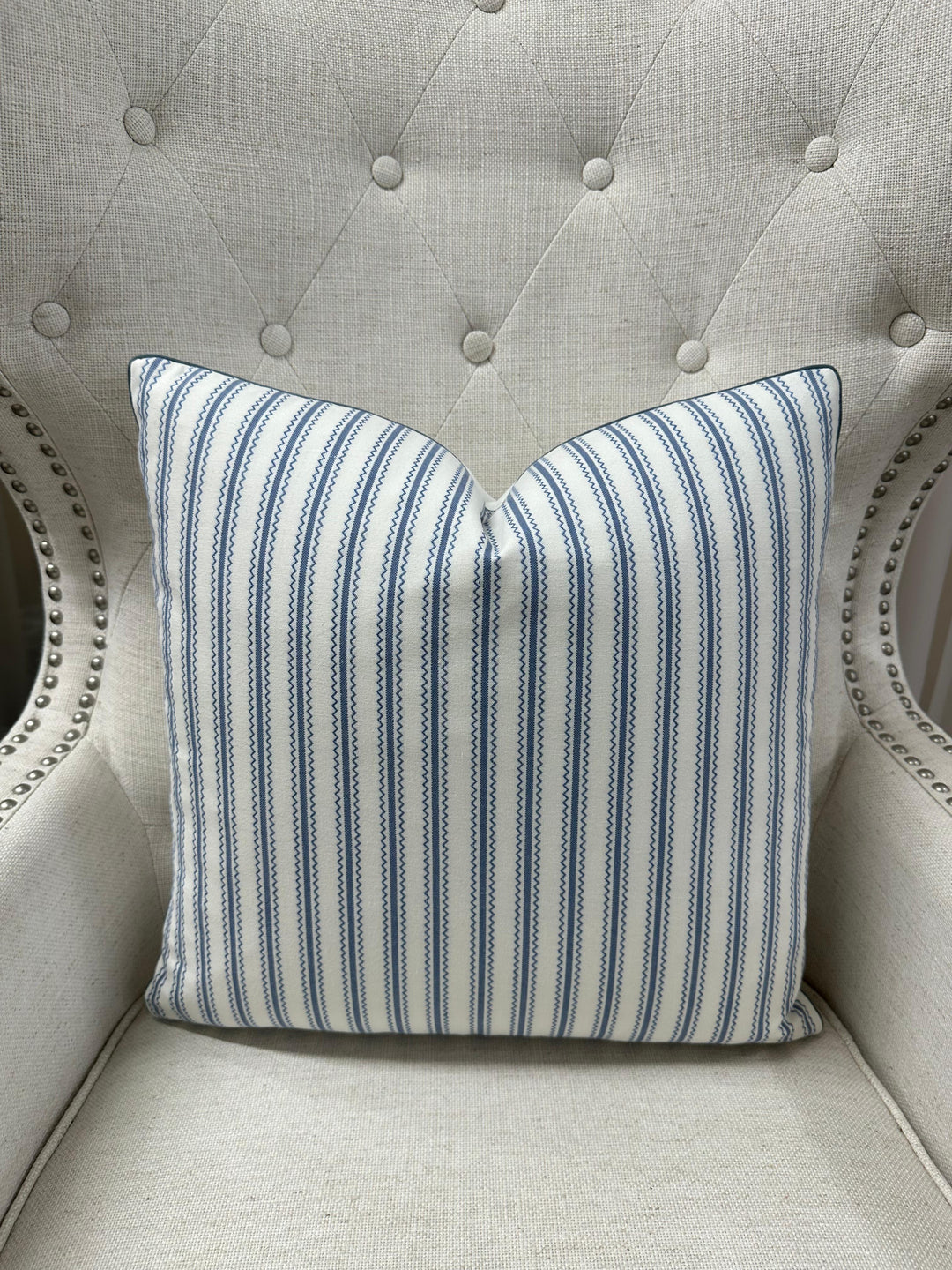 Schumacher - Birdie Ticking Stripe in Indigo