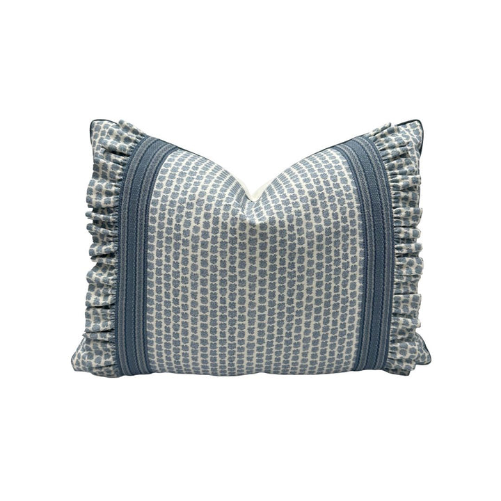 Lee Jofa - Kaya II in Sky with Tape Trim and Ruffle Tape