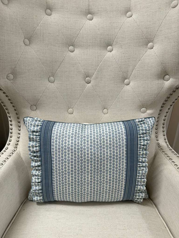 Lee Jofa - Kaya II in Sky with Tape Trim and Ruffle Tape