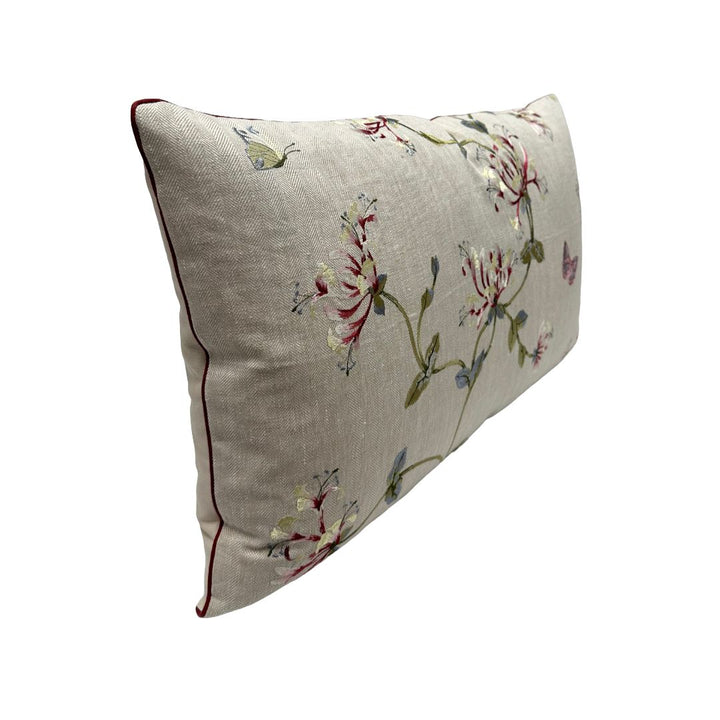 Colefax & Fowler - Honeysuckle Garden Embroidery in Red/Gold