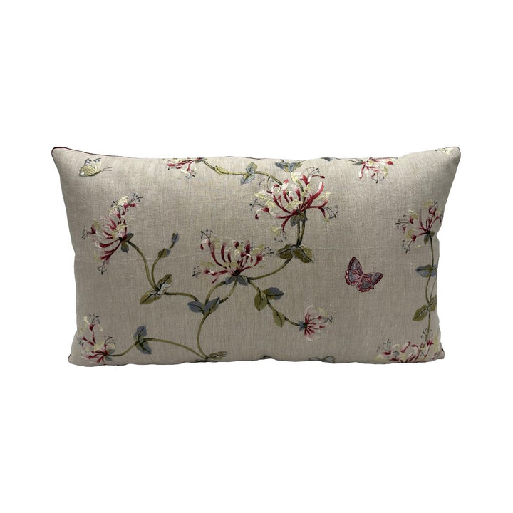 Colefax & Fowler - Honeysuckle Garden Embroidery in Red/Gold