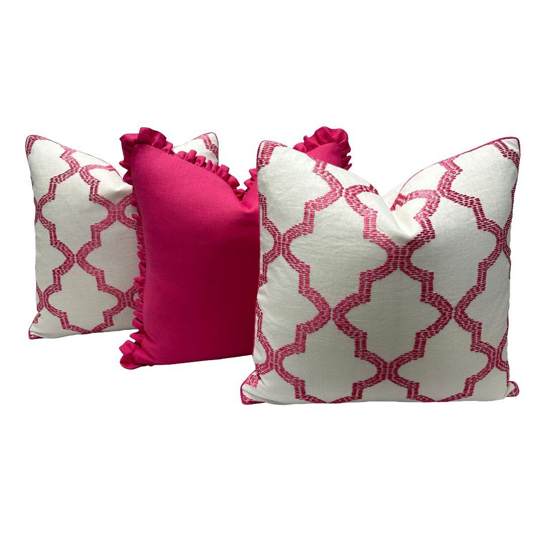 Schumacher - Tangier Embroidery in Peony
