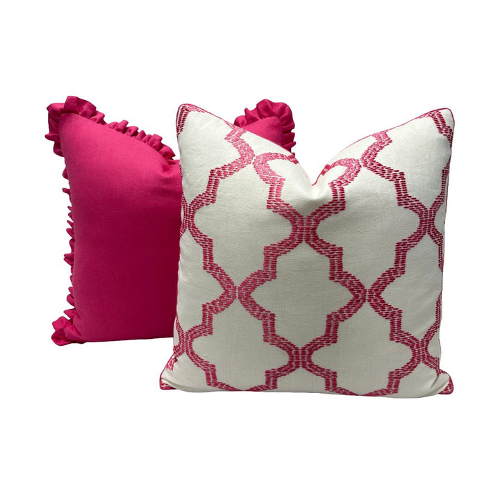 Schumacher - Tangier Embroidery in Peony
