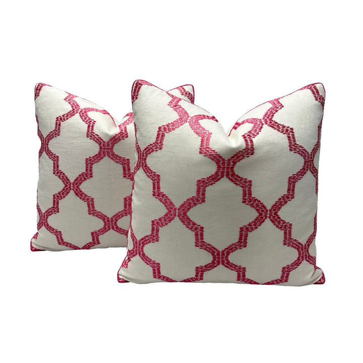 Schumacher - Tangier Embroidery in Peony