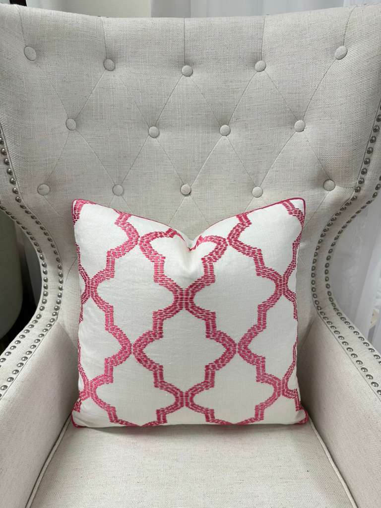 Schumacher - Tangier Embroidery in Peony